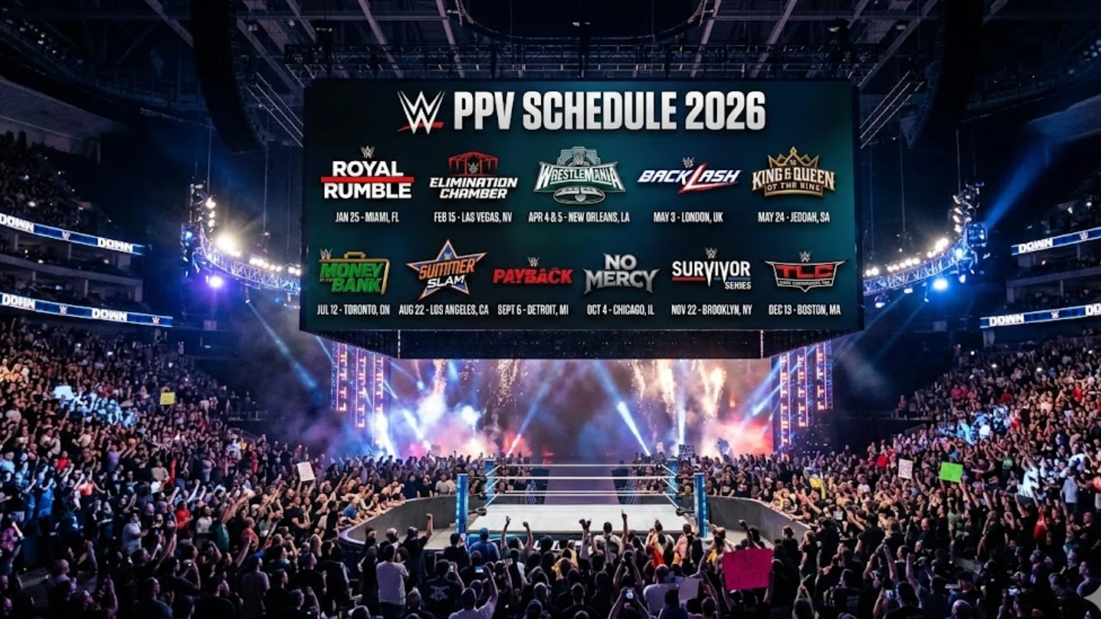 WWE PPV Schedule 2026