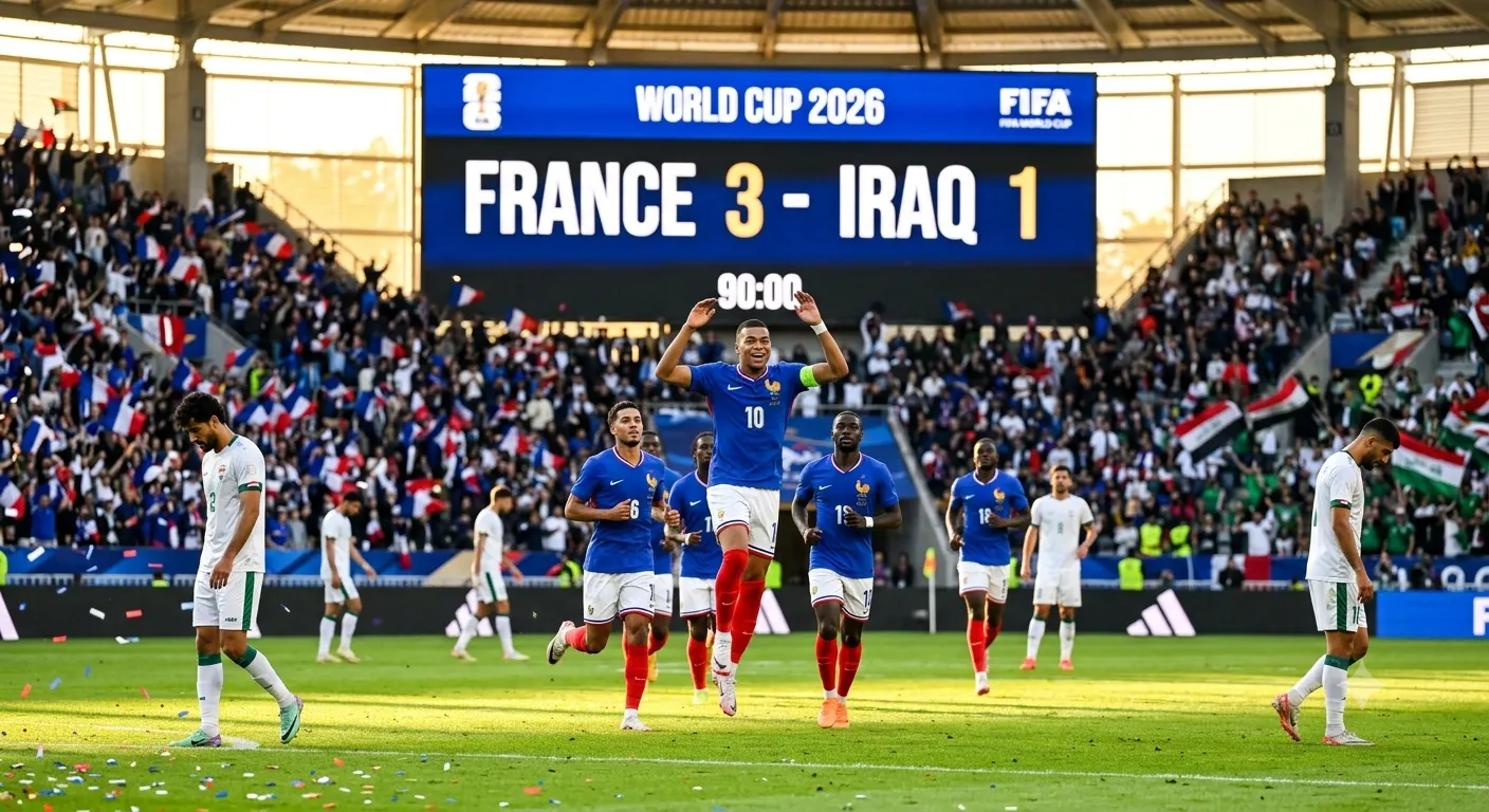 France vs Iraq match score and stats