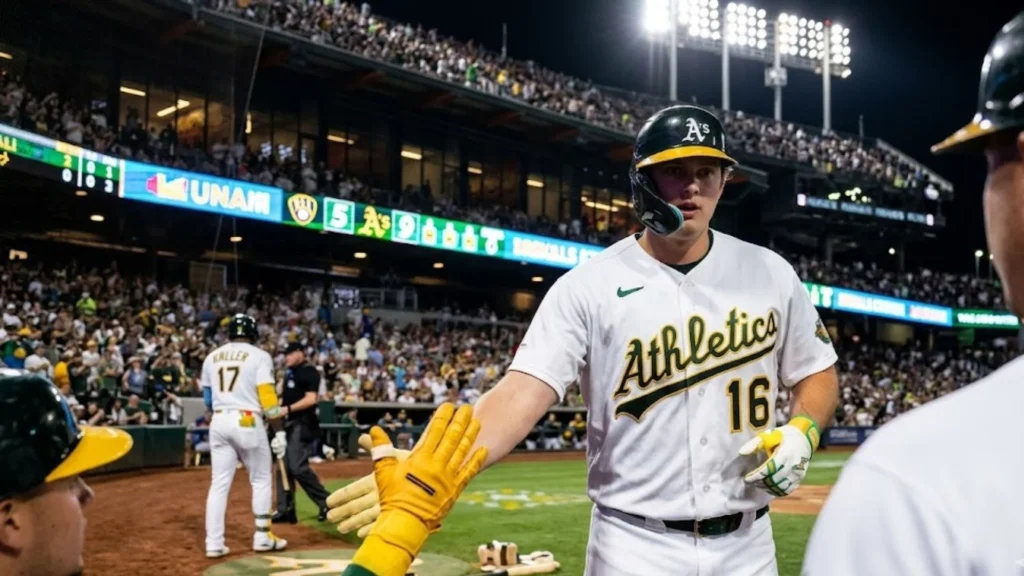 Brewers vs Athletics match score and stats