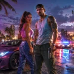 GTA 6 release date November 19 2026 – Lucia and Jason in Vice City from Rockstar Games official trailer